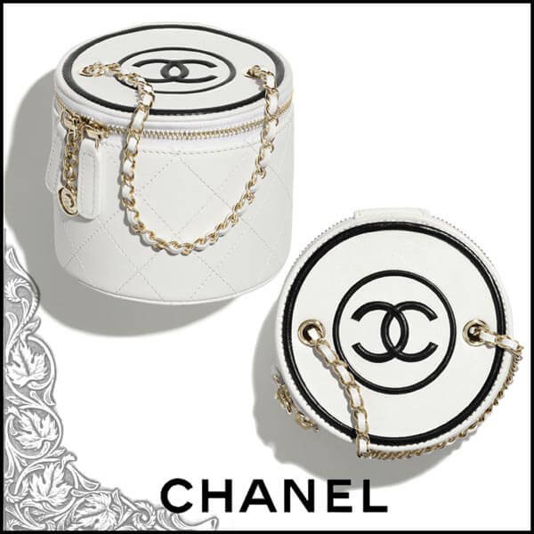 シャネル 偽物 スモール ヴァニティー ケース CC ラウンド ホワイト AP2193 B05719 C0200